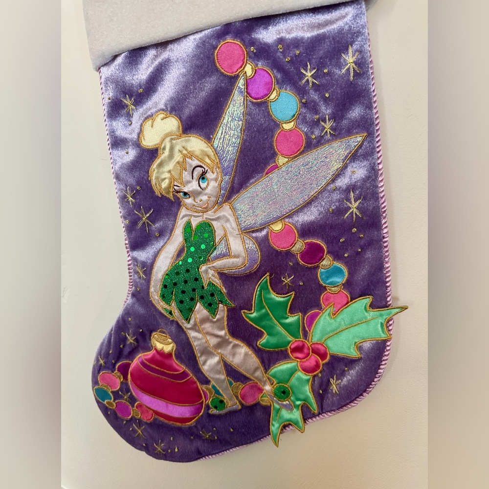 Authentic Disney Tinker Bell Customized Christmas Holiday Stocking “Brooke” Name - Picture 2 of 6